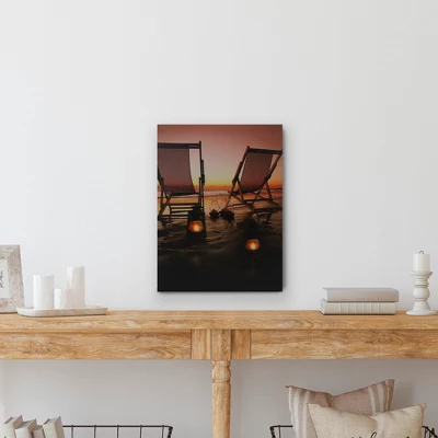 Northlight LED Lighted Sunset Beach Chairs With Lanterns Canvas Wall Art 15.75" 3 Northlight LED Lighted Sunset Beach Chairs With Lanterns Canvas Wall Art 15.75"