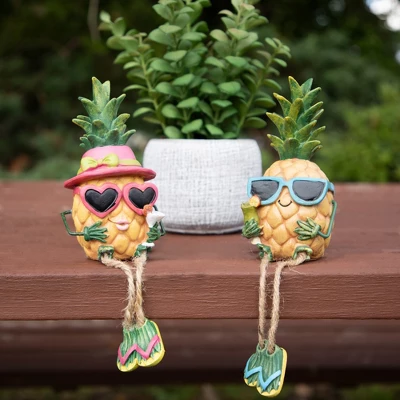 Northlight 6.25" Tropical Girl Pineapple With Cocktail Outdoor Garden Statue 4 Northlight 6.25" Tropical Girl Pineapple With Cocktail Outdoor Garden Statue - Image 2