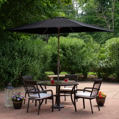 Northlight 10' X 6.5' Outdoor Patio Market Umbrella With Hand Crank - Black 3 Northlight 10' X 6.5' Outdoor Patio Market Umbrella With Hand Crank - Black