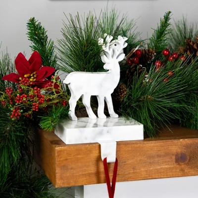 Northlight Marbled Standing Deer Christmas Stocking Holder - 7.5" - White And Black 4 Northlight Marbled Standing Deer Christmas Stocking Holder - 7.5" - White And Black - Image 2