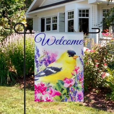 Northlight Welcome Yellow Finch Spring Outdoor Garden Flag 12.5" X 18" 4 Northlight Welcome Yellow Finch Spring Outdoor Garden Flag 12.5" X 18" - Image 2