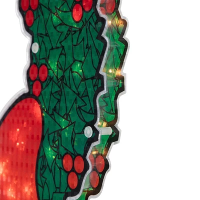 Northlight Lighted Holographic Christmas Wreath Window Silhouette Decoration - 15" 7 Northlight Lighted Holographic Christmas Wreath Window Silhouette Decoration - 15" - Image 5