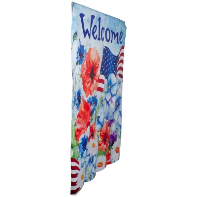 Northlight Welcome Patriotic Floral Outdoor House Flag 40" X 28" 5 Northlight Welcome Patriotic Floral Outdoor House Flag 40" X 28" - Image 3
