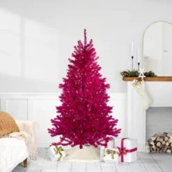 Northlight 6' Metallic Pink Tinsel Artificial Christmas Tree - Unlit