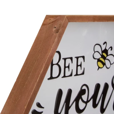 Northlight 16" Wooden Framed "Bee Yourself" Metal Sign Spring Wall Or Tabletop Decor 5 Northlight 16" Wooden Framed "Bee Yourself" Metal Sign Spring Wall Or Tabletop Decor - Image 3