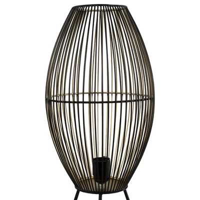 Northlight Oval Cage-Style Iron Table Lamp - 20" - Black And Gold 5 Northlight Oval Cage-Style Iron Table Lamp - 20" - Black And Gold - Image 3