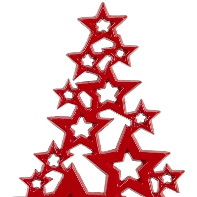 Northlight Tree Of Stars Metal Christmas Decoration - 8.75" - Red 6 Northlight Tree Of Stars Metal Christmas Decoration - 8.75" - Red - Image 4