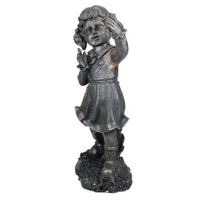 Northlight 18" Pre-Lit Black Solar Powered LED Girl With Cell Phone Outdoor Garden Statue 3 Northlight 18" Pre-Lit Black Solar Powered LED Girl With Cell Phone Outdoor Garden Statue