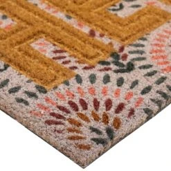 Northlight Brown And Pink "Hello" Floral Coir Outdoor Doormat 18" X 30" -Home decor GUEST 52b85715 9336 409c bd0b 74356772ab8d