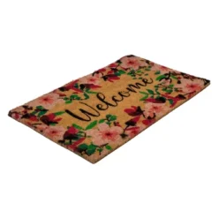 Northlight Natural Coir Blossoming Floral Outdoor Rectangular "Welcome" Doormat 18" X 30" -Home decor GUEST 52f46a51 197d 42a5 bad8 9a015b528eb0