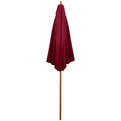 Northlight 8.5ft Outdoor Patio Market Umbrella With Wooden Pole, Burgundy 5 Northlight 8.5ft Outdoor Patio Market Umbrella With Wooden Pole, Burgundy - Image 3