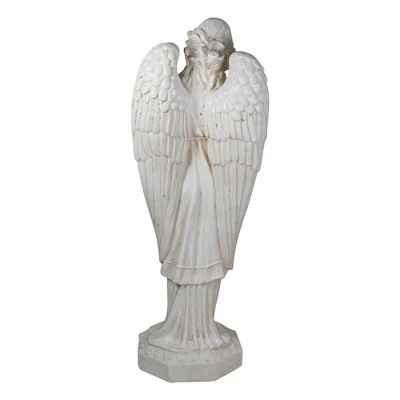 Northlight 30" Ivory Angel With Arms Folded Outdoor Garden Statue 5 Northlight 30" Ivory Angel With Arms Folded Outdoor Garden Statue - Image 3