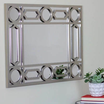 Northlight 29.5" Gray Framed Geometric Design Rectangular Wall Mirror 3 Northlight 29.5" Gray Framed Geometric Design Rectangular Wall Mirror