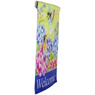Northlight Welcome Floral Hummingbird Outdoor Garden Flag 12.5" X 18" 4 Northlight Welcome Floral Hummingbird Outdoor Garden Flag 12.5" X 18" - Image 3