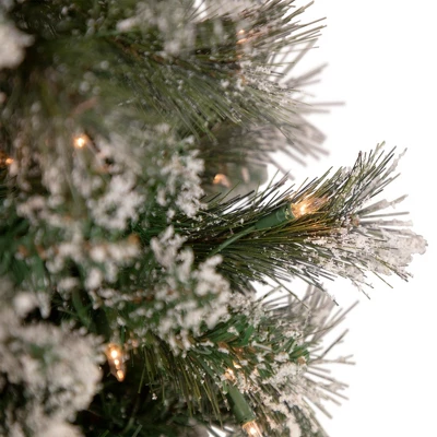 Northlight Real Touch™️ Pre-lit Snow Valley Pine Artificial Christmas Tree - 7.5' - Clear Lights 4 Northlight Real Touch™️ Pre-lit Snow Valley Pine Artificial Christmas Tree - 7.5' - Clear Lights - Image 2