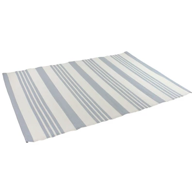 Northlight 4' X 6' Light Blue And White Striped Rectangular Outdoor Area Rug 4 Northlight 4' X 6' Light Blue And White Striped Rectangular Outdoor Area Rug - Image 2