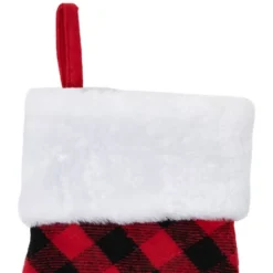 Northlight 15.5" Red And Black Buffalo Plaid Pet Embroidered Christmas Stocking -Home decor GUEST 5b56a022 c977 4ed6 b41a f98a293dca79