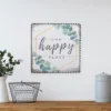 Northlight Metal Framed "Our Happy Place" Decorative Canvas Wall Art 12" -Home decor GUEST 5bddf1f1 1c7f 41af 8c49 2c2561b00be7