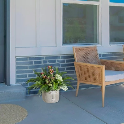 Northlight Small Face Ceramic Outdoor Garden Planter - 8.5" 4 Northlight Small Face Ceramic Outdoor Garden Planter - 8.5" - Image 2