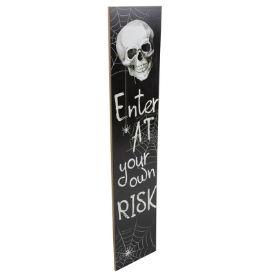 Northlight 36" Enter At Your Own Risk Wood Halloween Wall Sign 4 Northlight 36" Enter At Your Own Risk Wood Halloween Wall Sign - Image 2