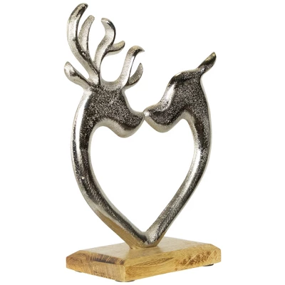 Northlight Heart Shaped Kissing Reindeer Metal Christmas Decoration - 10" 7 Northlight Heart Shaped Kissing Reindeer Metal Christmas Decoration - 10" - Image 5