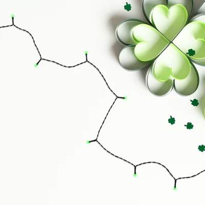 Northlight Battery Operated LED Christmas Lights - Green - 9.5' Green Wire - 20ct 4 Northlight Battery Operated LED Christmas Lights - Green - 9.5' Green Wire - 20ct - Image 2