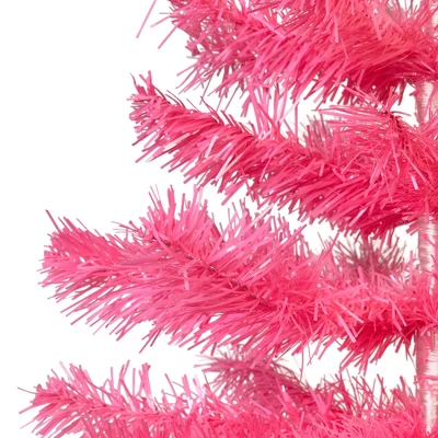Northlight Artificial Tinsel Christmas Tree - 3' - Pink - Unlit 4 Northlight Artificial Tinsel Christmas Tree - 3' - Pink - Unlit - Image 2
