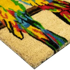 Northlight Toffee And Multicolor Parrots Coir Outdoor Doormat 18" X 30" -Home decor GUEST 607b8d99 5c0c 4ac3 adb2 0e073fd4d787