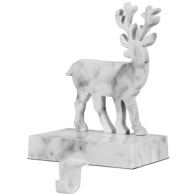 Northlight Marbled Standing Deer Christmas Stocking Holder - 7.5" - White And Black 6 Northlight Marbled Standing Deer Christmas Stocking Holder - 7.5" - White And Black - Image 4