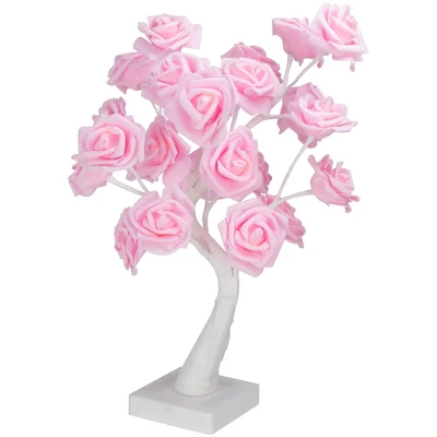 Northlight 17" LED Lighted Pink Rose Flower Tabletop Tree 6 Northlight 17" LED Lighted Pink Rose Flower Tabletop Tree - Image 4