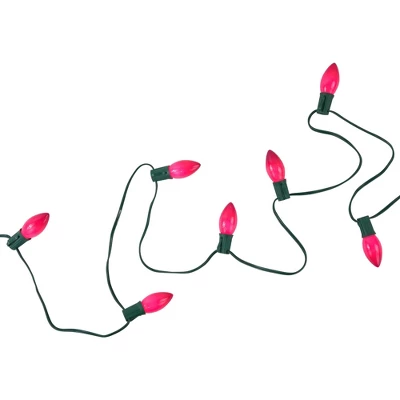 Northlight 25ct C9 String Lights Pink Purple - 24' Green Wire 3 Northlight 25ct C9 String Lights Pink Purple - 24' Green Wire