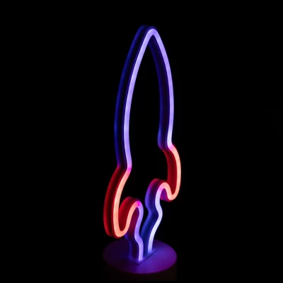 Northlight LED Rocket Ship Neon Table Light - 9" - Blue And Red 7 Northlight LED Rocket Ship Neon Table Light - 9" - Blue And Red - Image 5