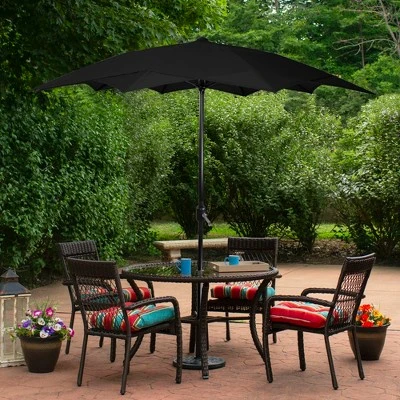 Northlight 8.5ft Outdoor Patio Lotus Umbrella With Hand Crank, Black 3 Northlight 8.5ft Outdoor Patio Lotus Umbrella With Hand Crank, Black