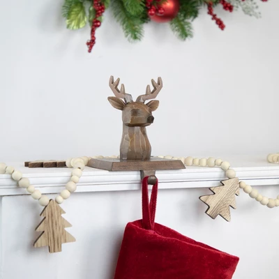 Northlight Set Of 2 Brown Reindeer Head Christmas Stocking Holders 5.75" 3 Northlight Set Of 2 Brown Reindeer Head Christmas Stocking Holders 5.75"