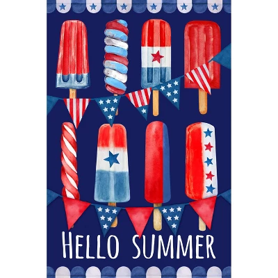 Northlight Hello Summer Americana Popsicle Garden Flag 28" X 40" 4 Northlight Hello Summer Americana Popsicle Garden Flag 28" X 40" - Image 2