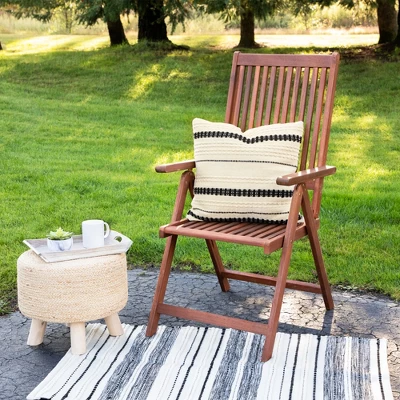 Northlight 20" White And Black Handloom Woven Outdoor Square Throw Pillow 3 Northlight 20" White And Black Handloom Woven Outdoor Square Throw Pillow