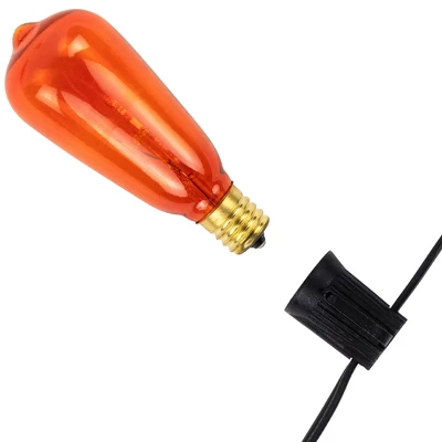 Northlight Edison E17 Base C9 Christmas Light Set - Orange - 9' Black Wire - 10ct 4 Northlight Edison E17 Base C9 Christmas Light Set - Orange - 9' Black Wire - 10ct - Image 2