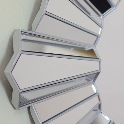 Northlight 25" Silver Matte Sunburst Wave Glass Round Wall Mirror 3 Northlight 25" Silver Matte Sunburst Wave Glass Round Wall Mirror