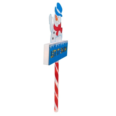 Northlight 28.5" Lighted Snowman 'LET IT SNOW' Christmas Lawn Stake - Clear Lights 4 Northlight 28.5" Lighted Snowman 'LET IT SNOW' Christmas Lawn Stake - Clear Lights - Image 2
