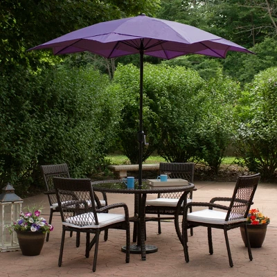 Northlight 8.85ft Outdoor Patio Lotus Umbrella With Hand Crank, Purple 3 Northlight 8.85ft Outdoor Patio Lotus Umbrella With Hand Crank, Purple