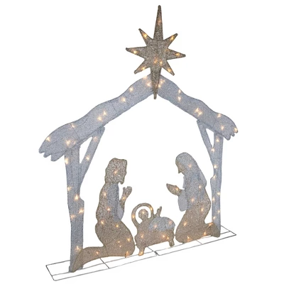 Northlight LED Lighted Holy Family Nativity Scene Outdoor Christmas Decoration - 44" - Warm White 5 Northlight LED Lighted Holy Family Nativity Scene Outdoor Christmas Decoration - 44" - Warm White - Image 3