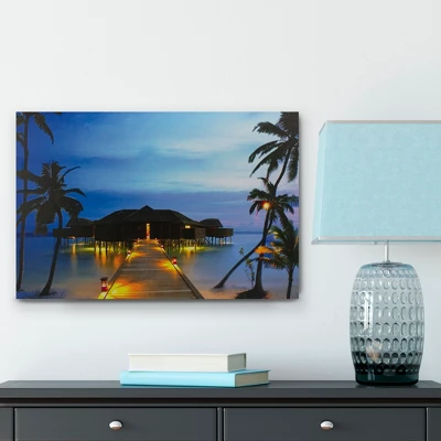 Northlight LED Lighted Tropical Paradise Island Beach Scene Canvas Wall Art 23.5" 3 Northlight LED Lighted Tropical Paradise Island Beach Scene Canvas Wall Art 23.5"