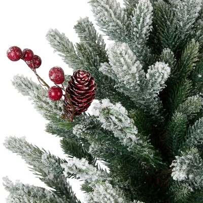 Northlight Real Touch™️ Potted Flocked Mini Fir Pine Artificial Christmas Tree - 25" - Unlit 5 Northlight Real Touch™️ Potted Flocked Mini Fir Pine Artificial Christmas Tree - 25" - Unlit - Image 3