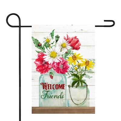 Northlight Welcome Friends Spring Bouquet Outdoor Garden Flag 12.5" X 18" 3 Northlight Welcome Friends Spring Bouquet Outdoor Garden Flag 12.5" X 18"