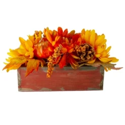 Northlight 14" Autumn Harvest Maple Leaf And Berry Arrangement In Rustic Wooden Box Centerpiece -Home decor GUEST 6bd981e9 c631 4bdc 8b1d fc357c73ed89