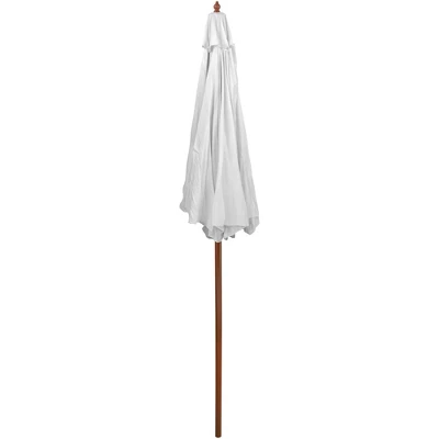 Northlight Outdoor Patio Market Umbrella With Wooden Pole - 8.5' - White 5 Northlight Outdoor Patio Market Umbrella With Wooden Pole - 8.5' - White - Image 3