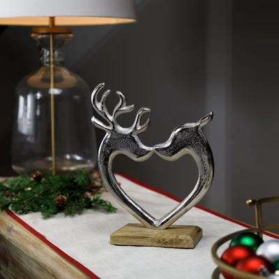 Northlight Heart Shaped Kissing Reindeer Metal Christmas Decoration - 10" 3 Northlight Heart Shaped Kissing Reindeer Metal Christmas Decoration - 10"