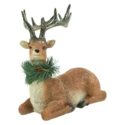 Northlight Glittered Sitting Deer With Pine Neck Wreath Christmas Decoration - 10" -Home decor GUEST 6e78633a b1cd 47bd 9ee1 2d04972ca068