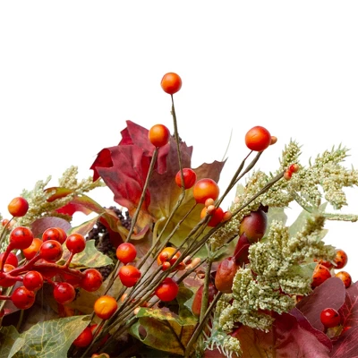Northlight Leaves And Berries Artificial Fall Harvest Wreath - 20-Inch, Unlit 4 Northlight Leaves And Berries Artificial Fall Harvest Wreath - 20-Inch, Unlit - Image 2