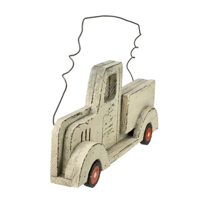 Northlight 11.75" White Wooden Pick Up Truck Fall Harvest Wall Hanging 4 Northlight 11.75" White Wooden Pick Up Truck Fall Harvest Wall Hanging - Image 2